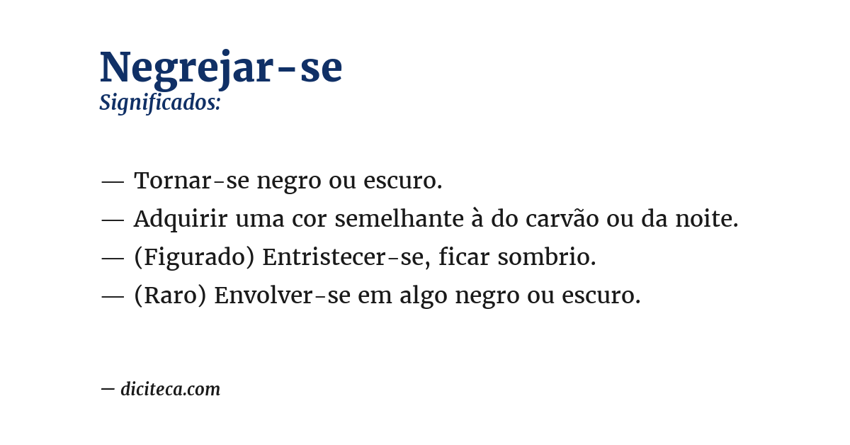 Significado de negrejar-se