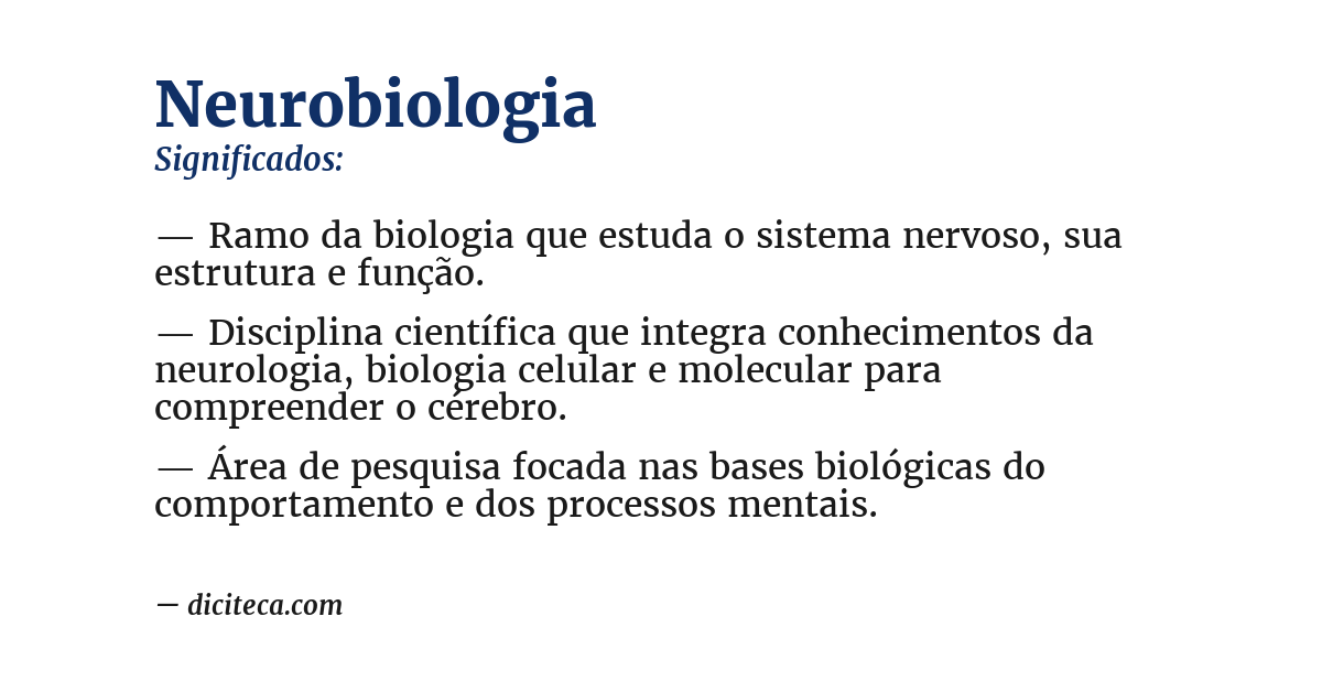 Significado de neurobiologia