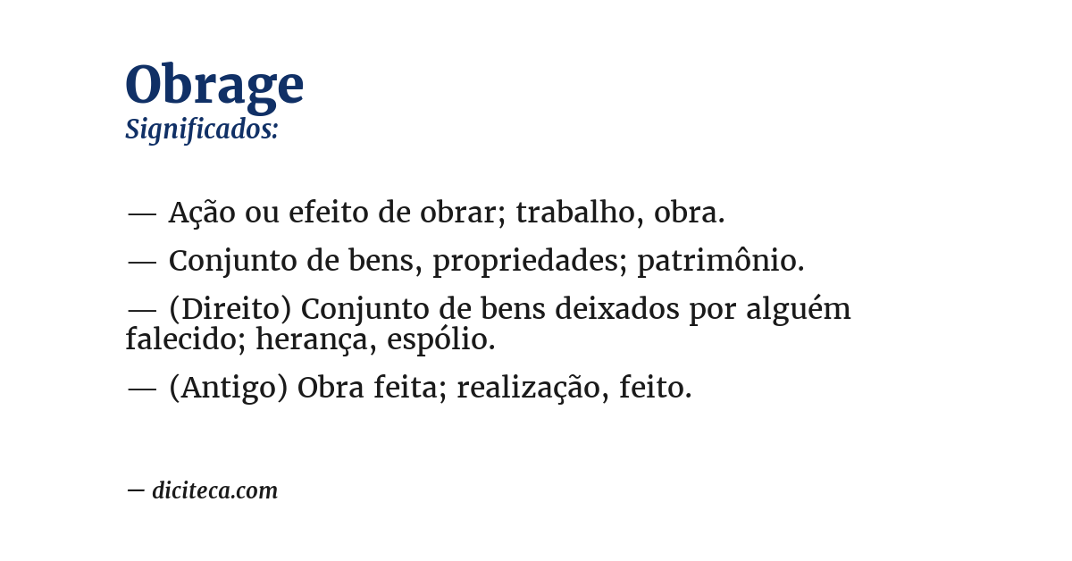 Significado de obrage