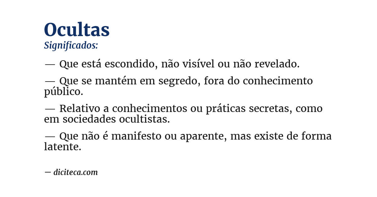 Significado de ocultas