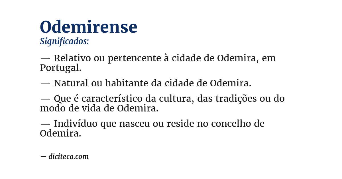 Significado de odemirense