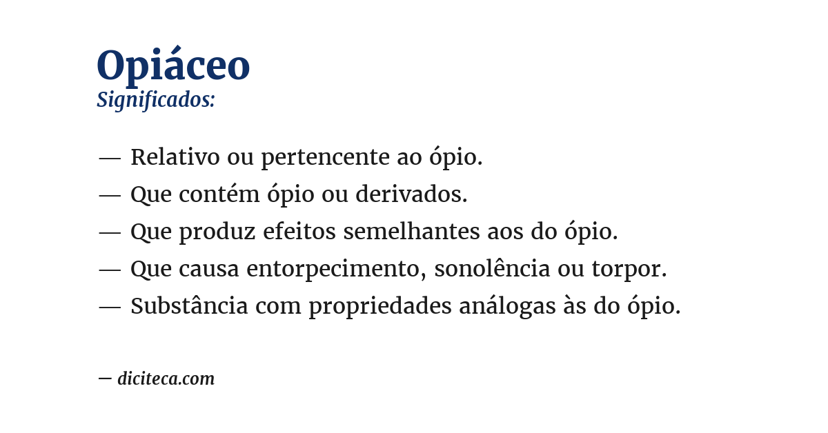 Significado de opiáceo