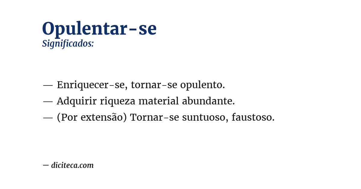 Significado de opulentar-se
