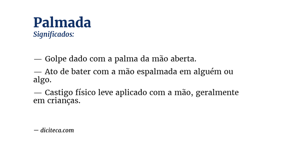 Significado de palmada
