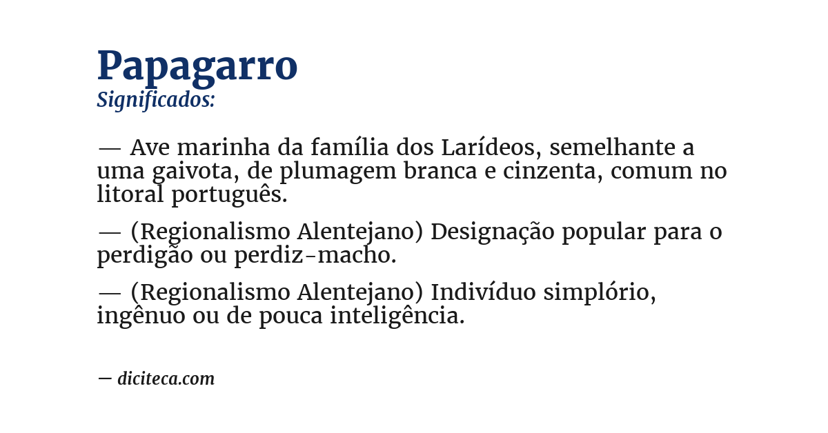 Significado de papagarro