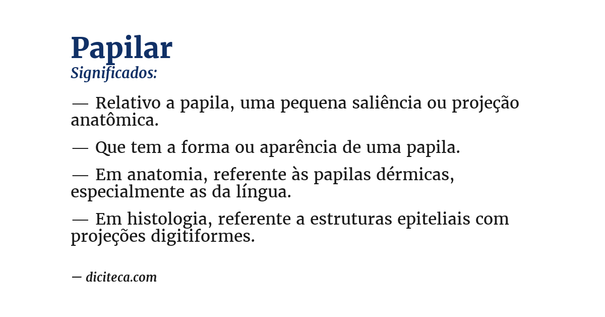 Significado de papilar