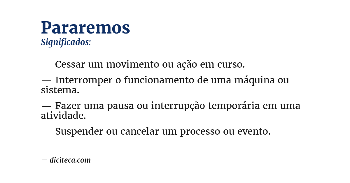 Significado de pararemos