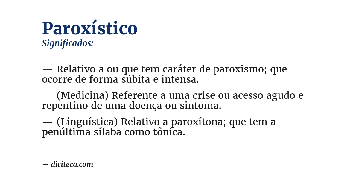 Significado de paroxístico