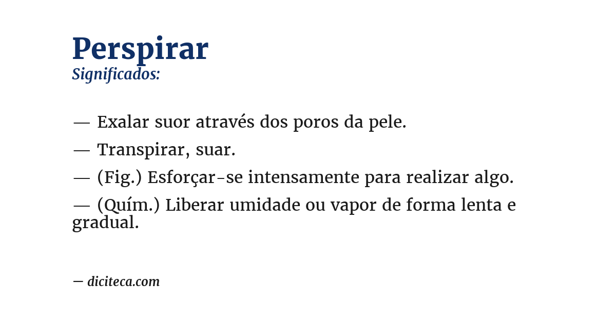 Significado de perspirar