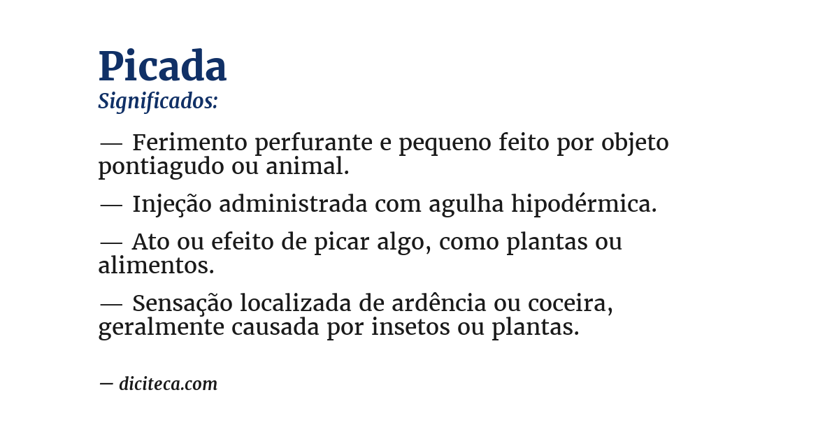 Significado de picada