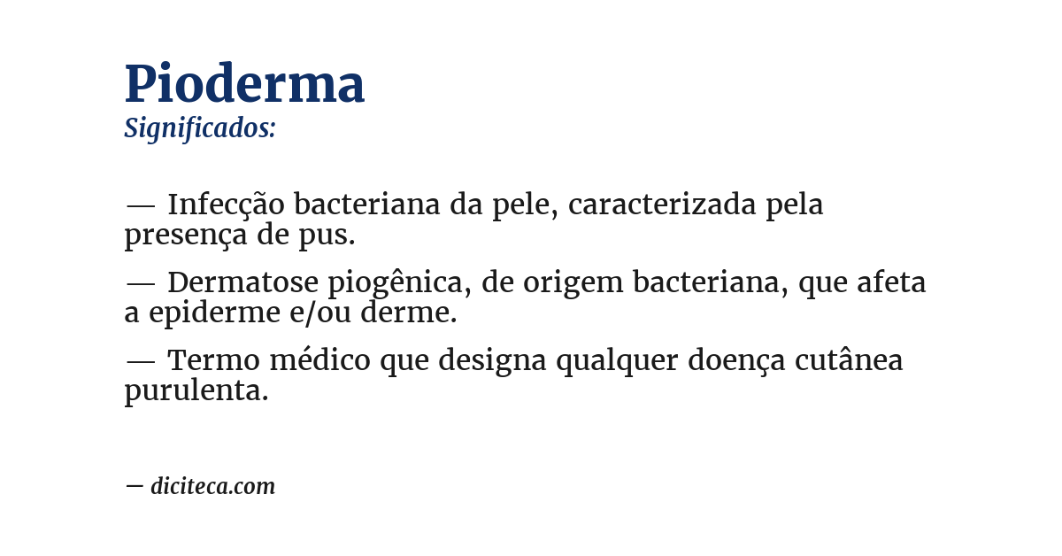 Significado de pioderma