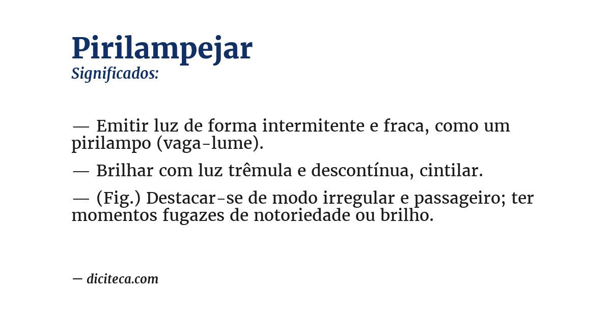 Significado de pirilampejar