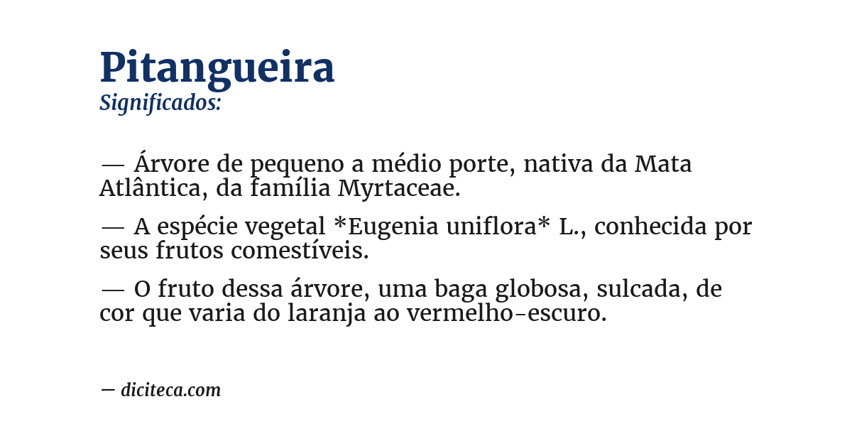Significado de pitangueira