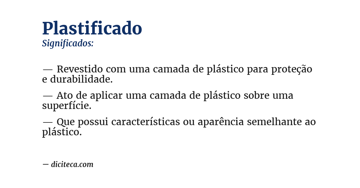 Significado de plastificado