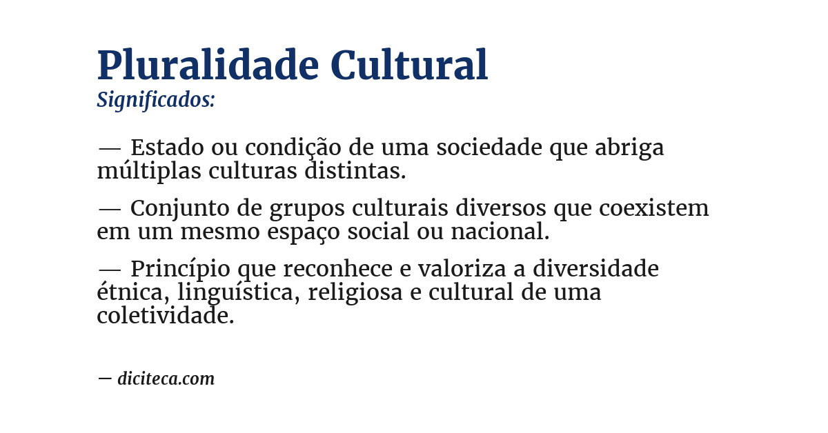 Significado de pluralidade cultural