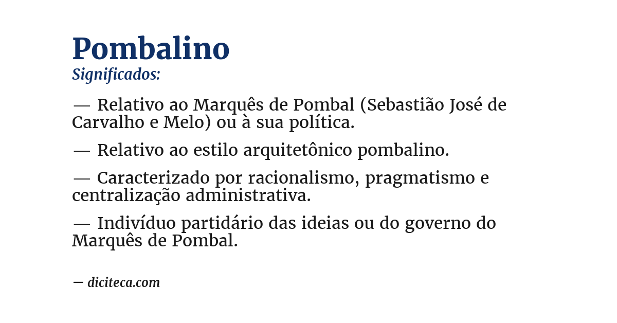 Significado de pombalino