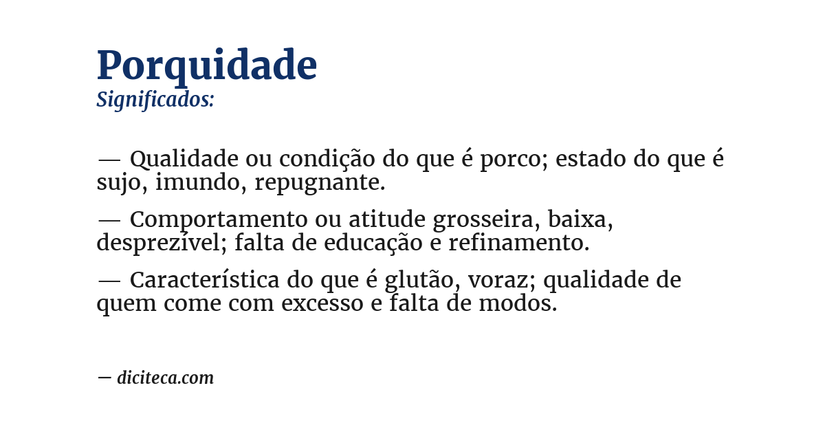 Significado de porquidade