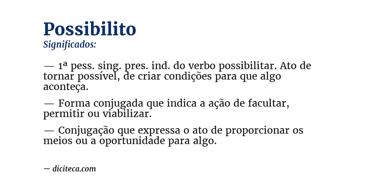 Significado de possibilito