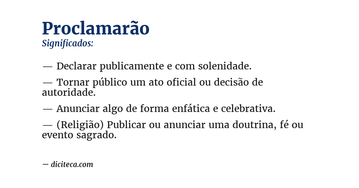 Significado de proclamarão
