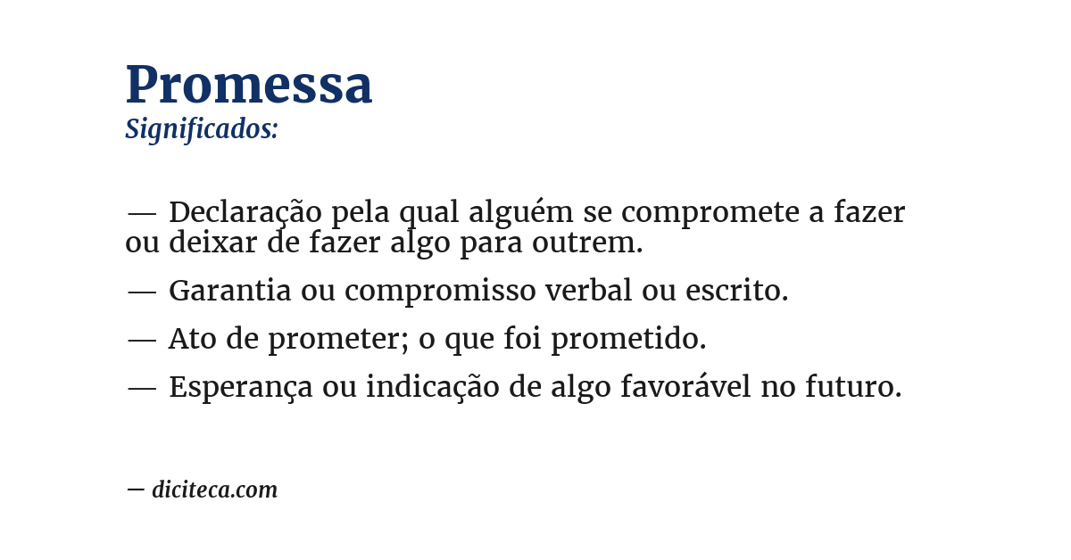 Significado de promessa