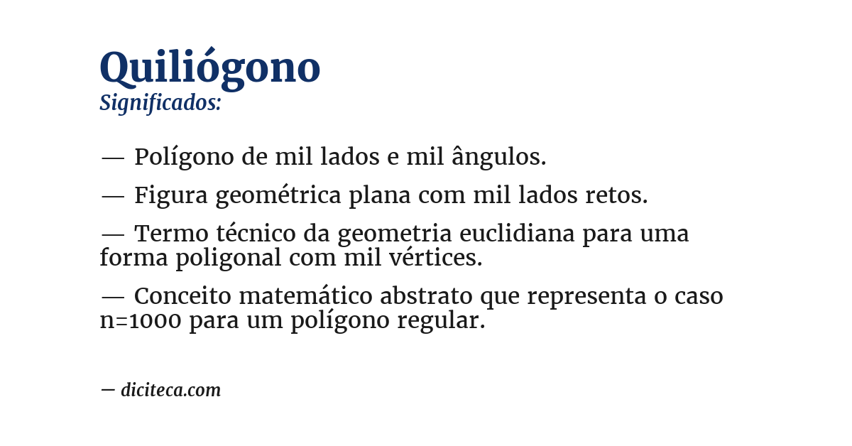 Significado de quiliógono