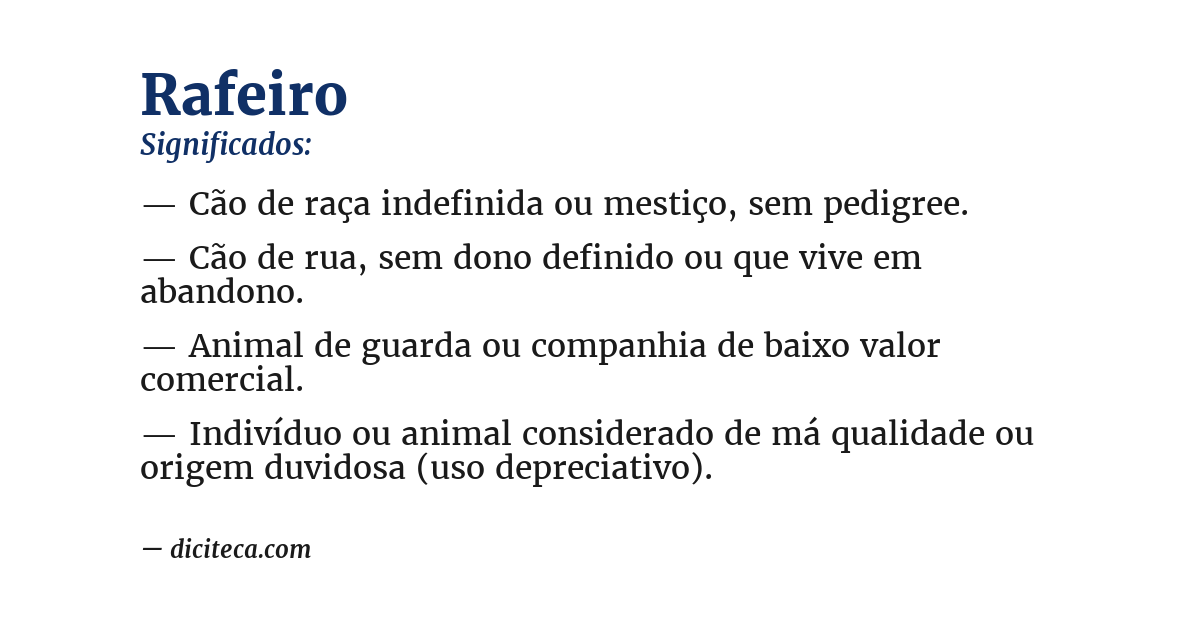 Significado de rafeiro