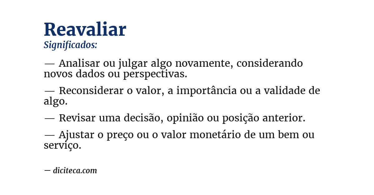 Significado de reavaliar