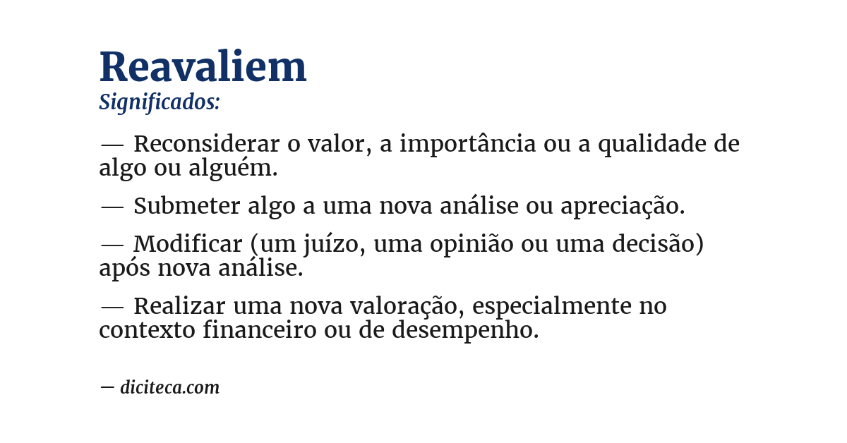 Significado de reavaliem