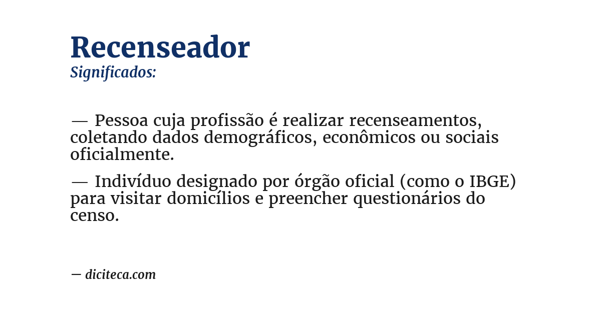 Significado de recenseador