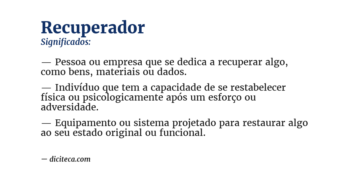 Significado de recuperador