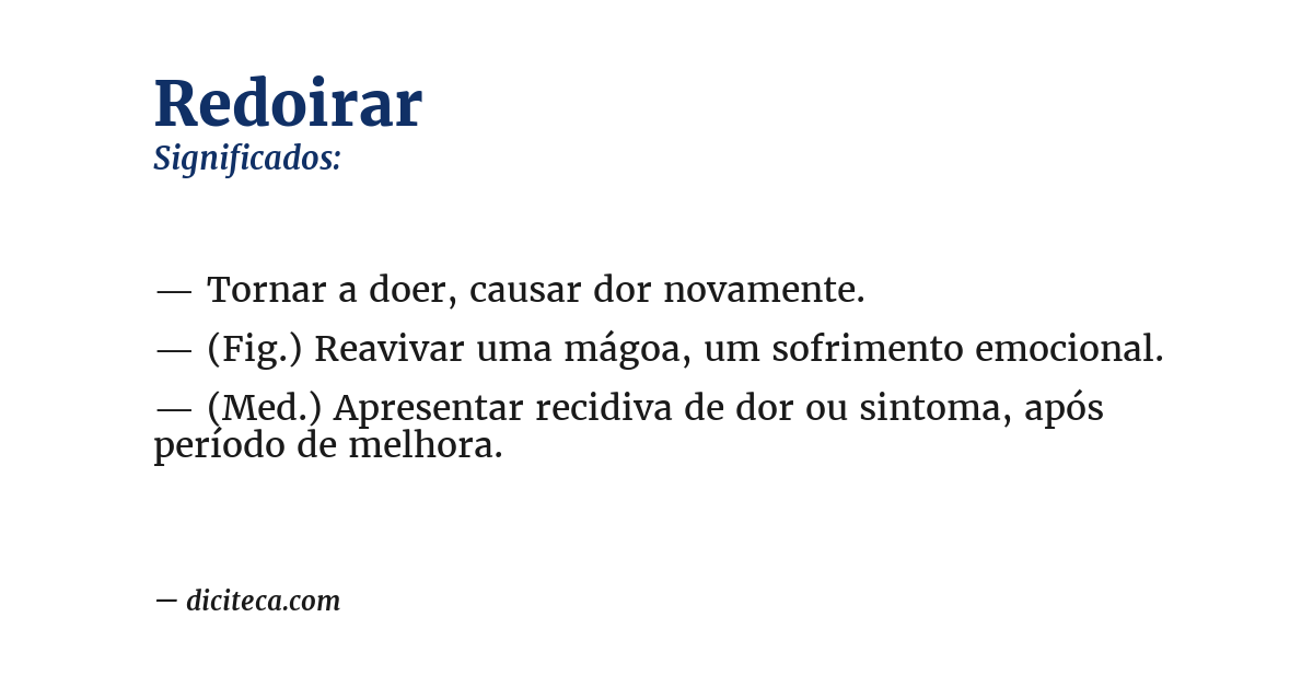 Significado de redoirar