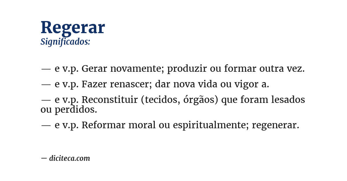 Significado de regerar