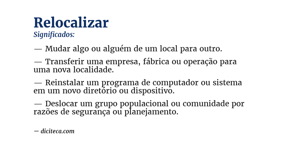 Significado de relocalizar