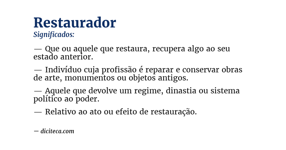 Significado de restaurador