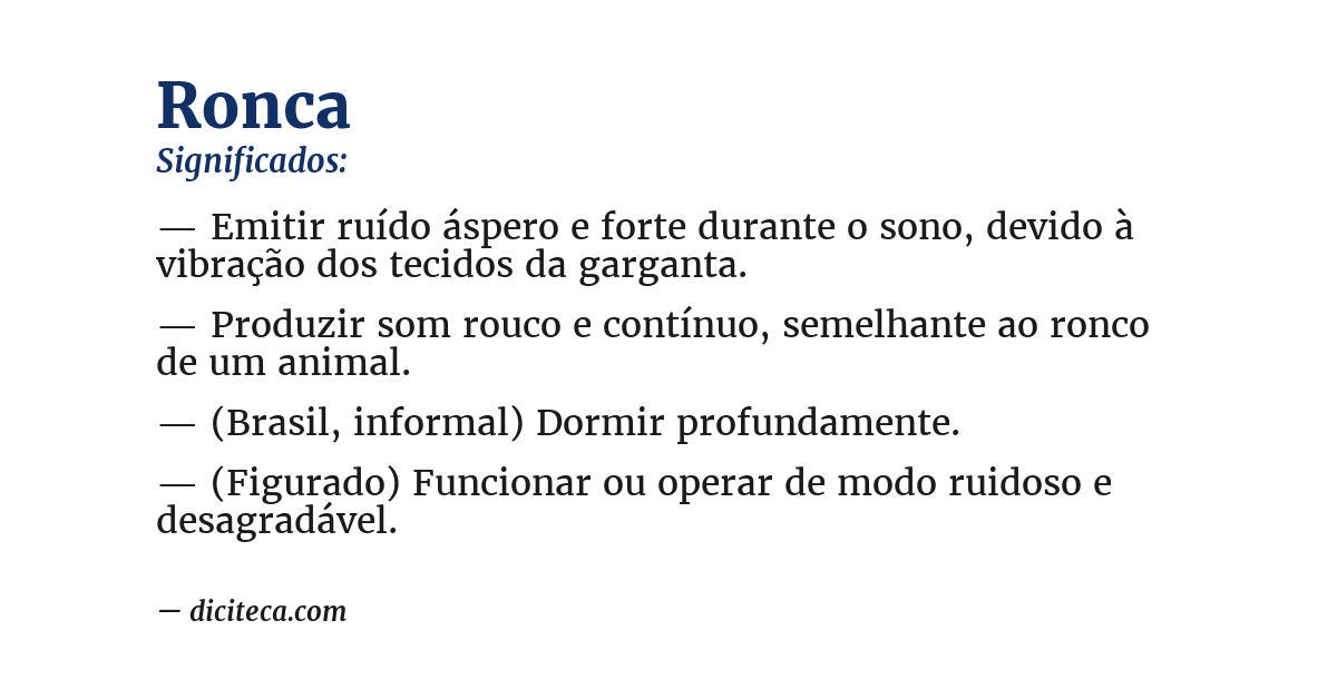 Significado de ronca