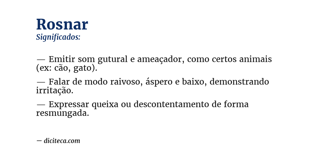 Significado de rosnar