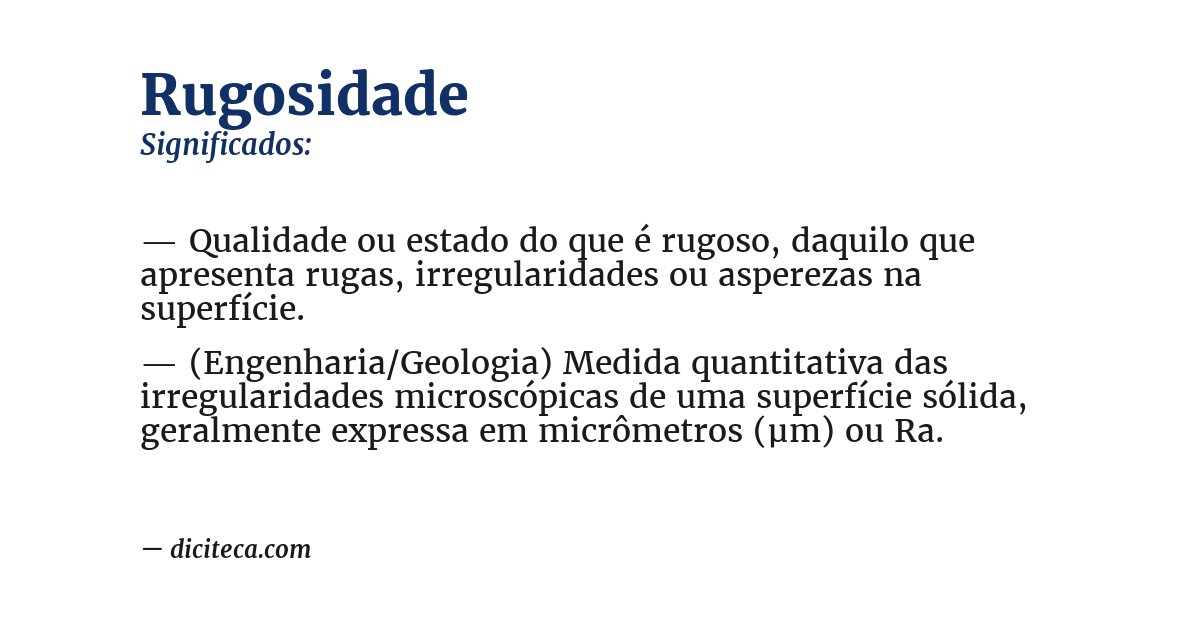 Significado de rugosidade