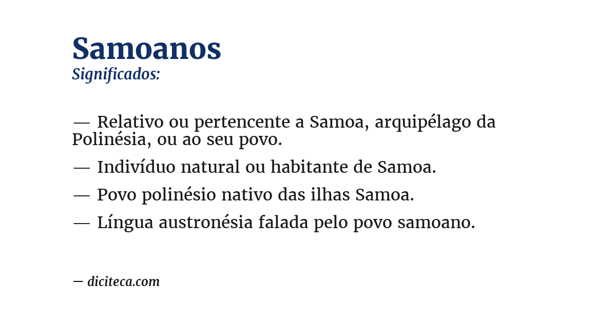 Significado de samoanos