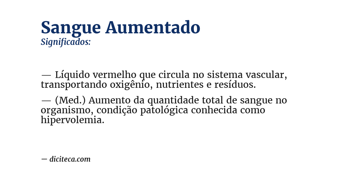 Significado de sangue aumentado