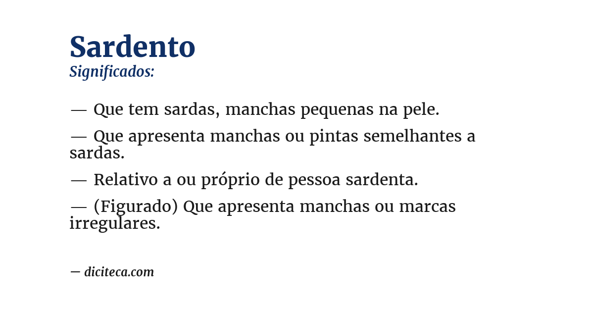 Significado de sardento