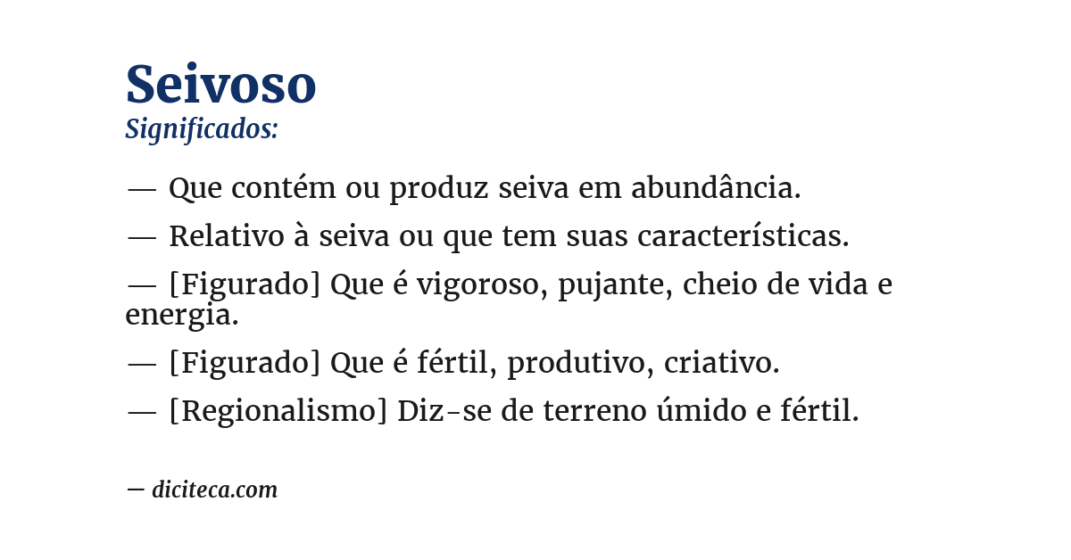 Significado de seivoso