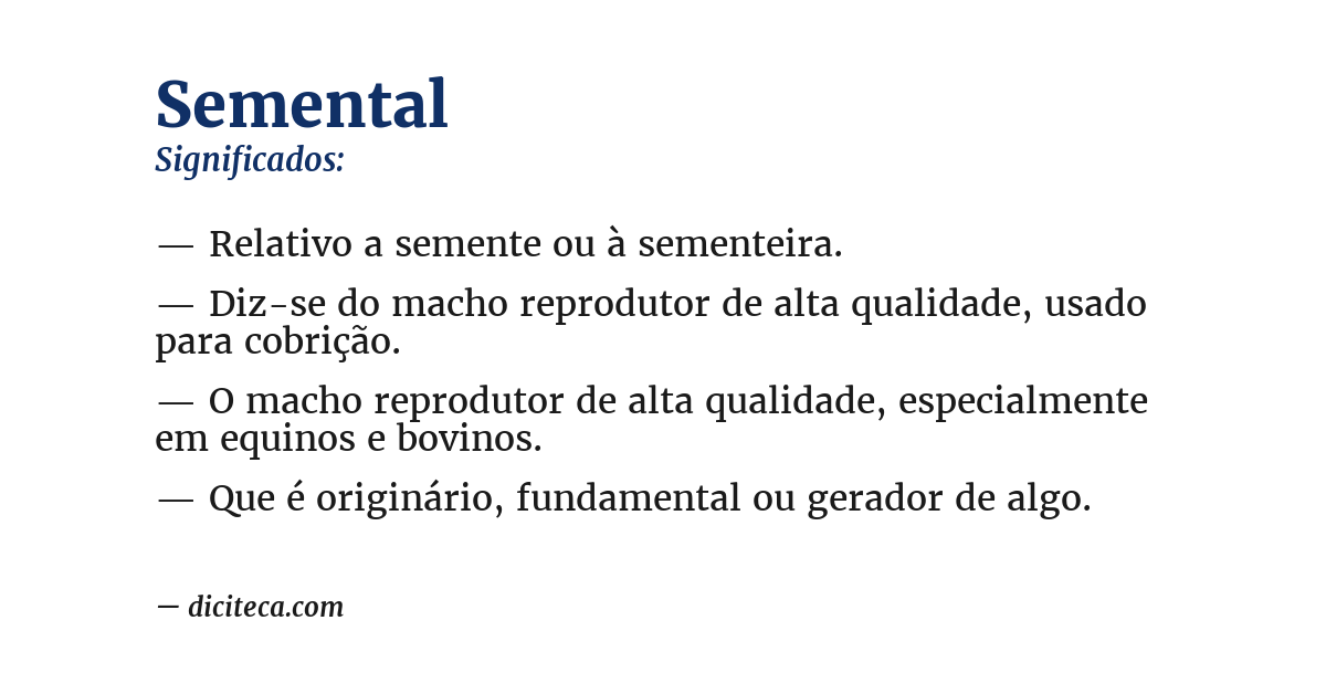 Significado de semental