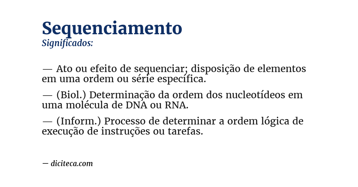 Significado de sequenciamento