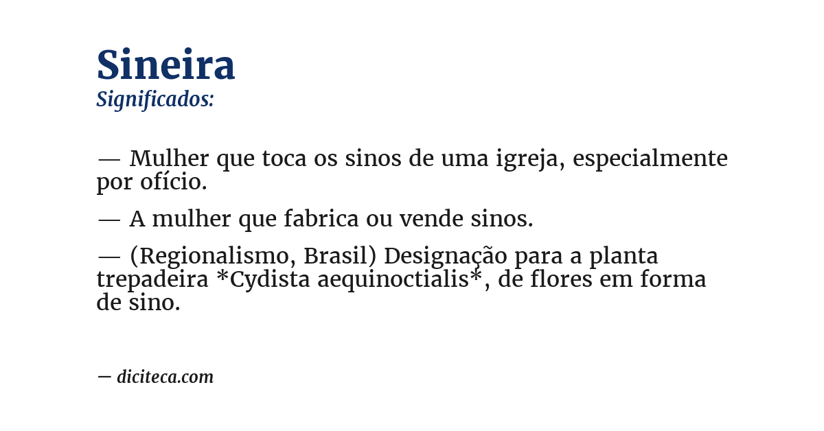 Significado de sineira