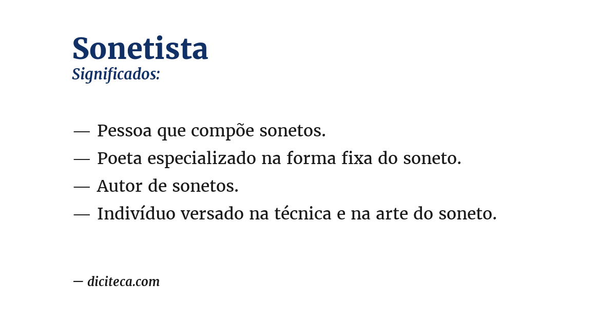 Significado de sonetista