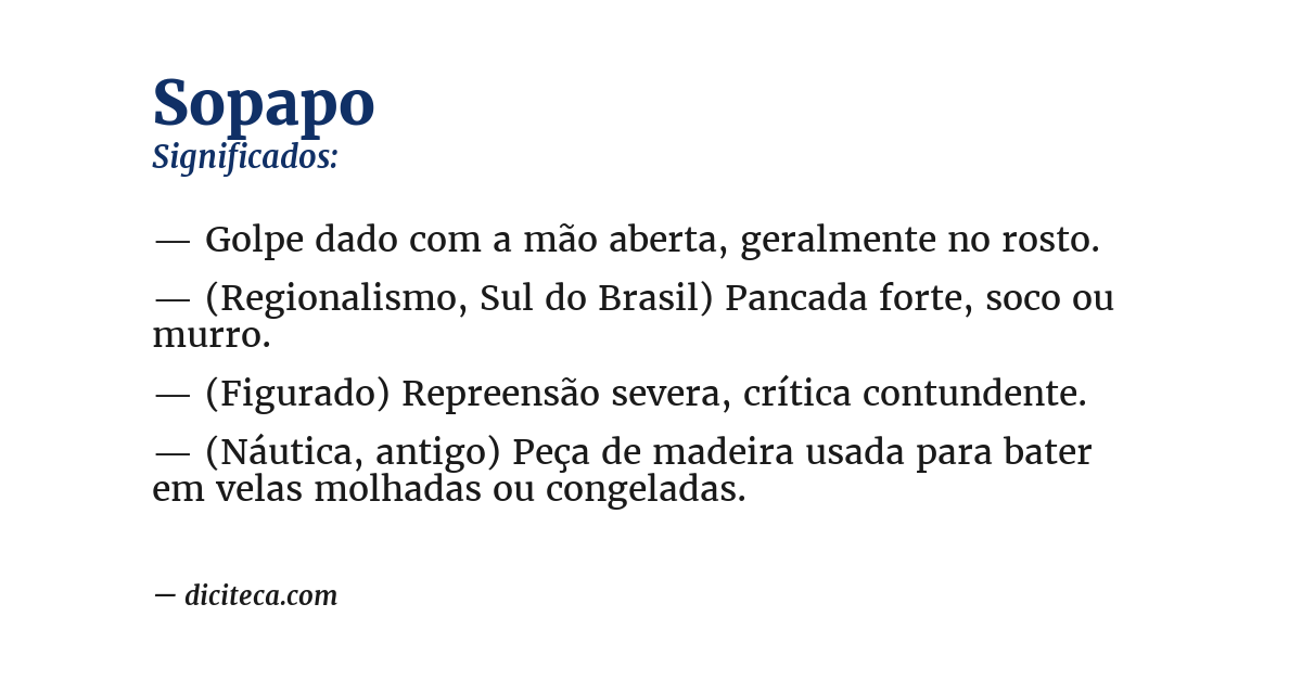 Significado de sopapo
