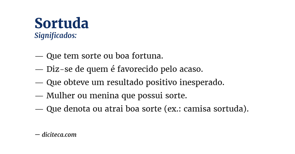 Significado de sortuda