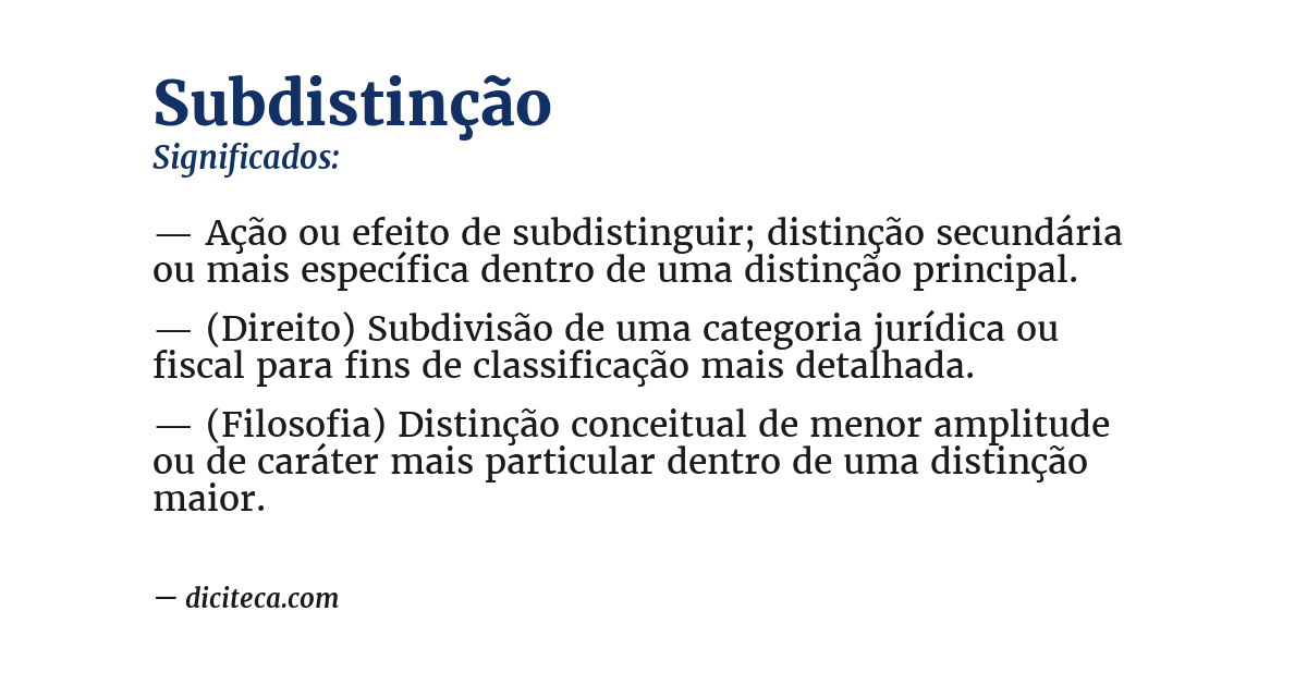 Significado de subdistinção
