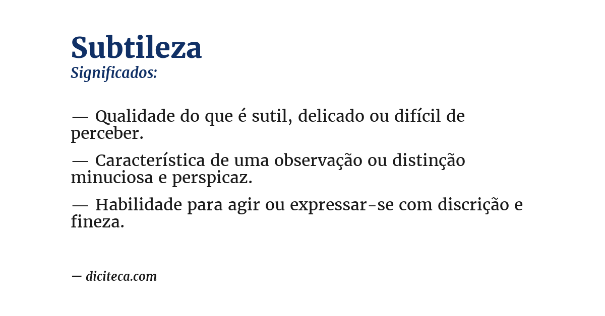 Significado de subtileza
