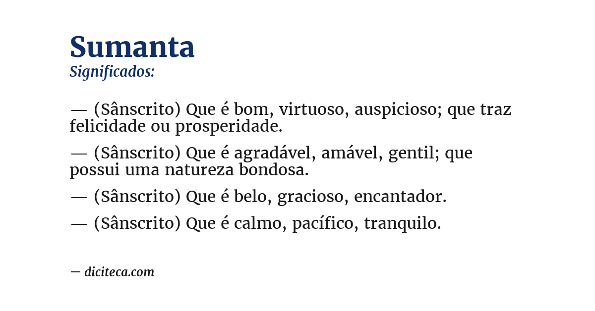 Significado de sumanta